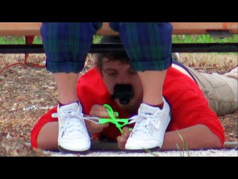 Tying Peoples Shoes Prank